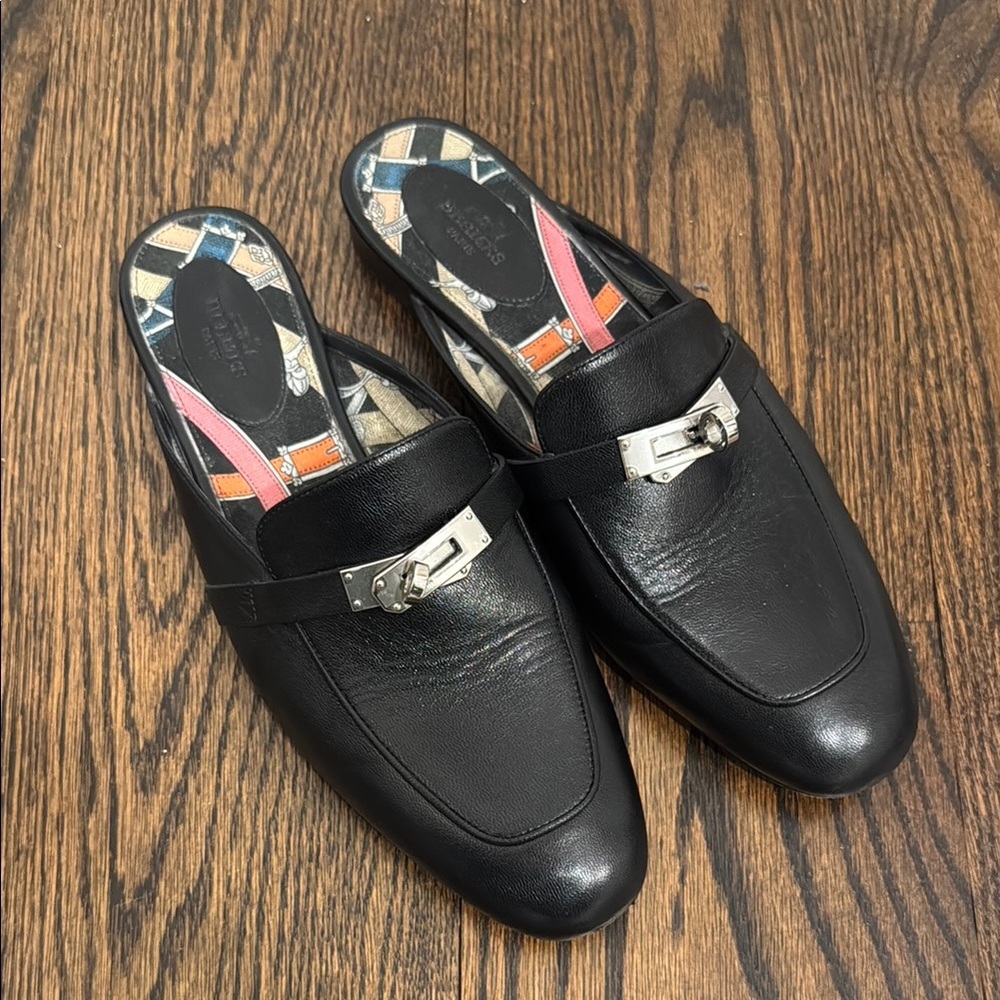 Hermes Oz mules black
